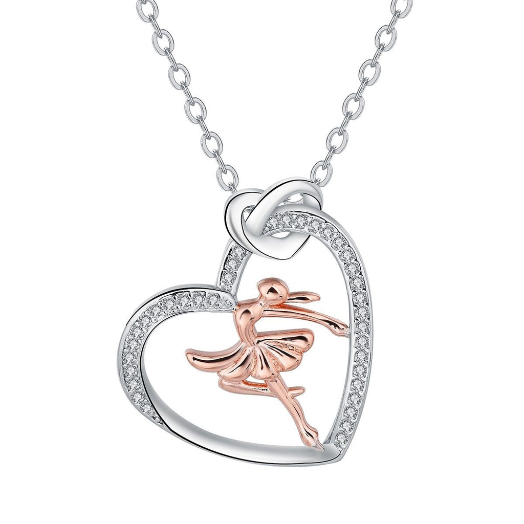 Heart-shaped Necklace Female Ballet Girl Clavicle Chain