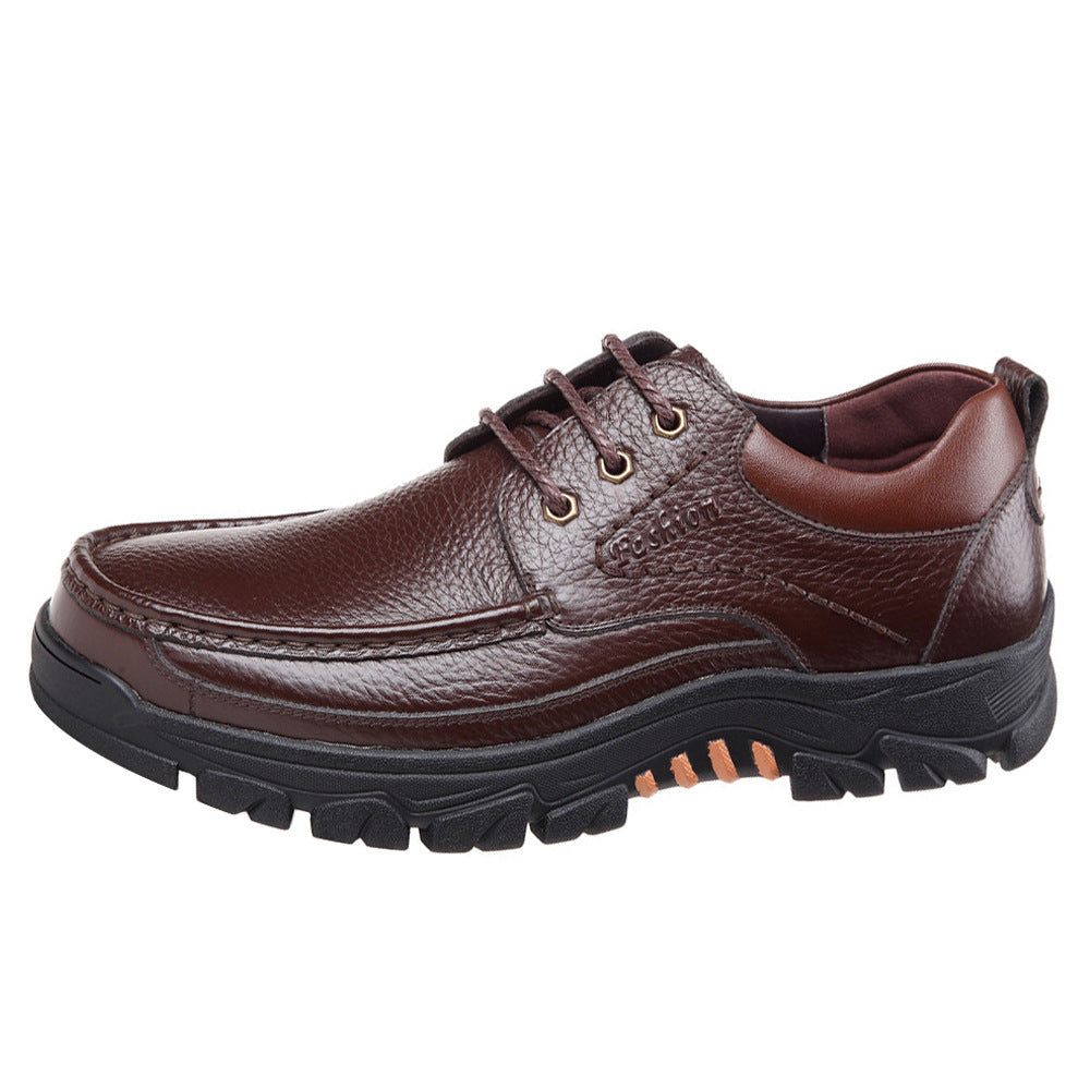 Casual Leather Shoes Men's Summer Breathable Non-stinky Feet Work Shoes