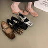 Flat Bow Ballet Silver Belt Buckle Shoes
