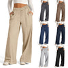 Women's Lace-up Solid Color Waist Tight Fashion Wide-leg Casual Pants
