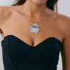 Ins Exaggerated Metal Beating Flower Collar