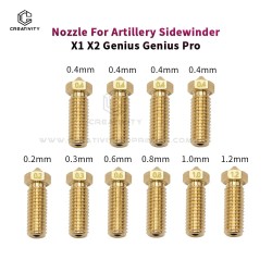 Volcano Nozzle For artillery Sidewinder X1& X2 Genius Pro Vyper Kobra Plus,Max 1.75mm Filament M6 Thread Hotend Brass Nozzles