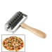 Stainless Steel Wheel Pizza Bread Needle Punchers Roller Pizzas hob Wooden Handle bakeware pizzas scissors pizza cutter