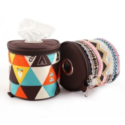 Outdoor Ethnic Style Camping Tissue Box Foldable Storage Bag Roll Paper Towel Small Cloth Bag Storage Box Sports Entertainment