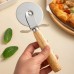 Stainless steel pizza cutter Wooden handle pastry pasta dough cutter Cutting Wheel Slicer Baking tools Kitchen accessories