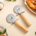 Stainless steel pizza cutter Wooden handle pastry pasta dough cutter Cutting Wheel Slicer Baking tools Kitchen accessories
