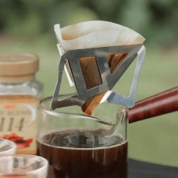 Portable Foldable Coffee Filter Stainless Steel Easy Clean Reusable Coffee Funnel Paperless Pour Over coffee drip holder