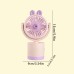 Handheld mini table fan indoor & outdoor portable USB charging fan cartoon cute rabbit handheld electric fan summer cooling fan