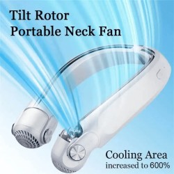 2400mAh Neck Hanging Small Fan Blade Hanging Neck Small Fan Rotor Hanging Neck Fan New Turbo Portable Cooling Fan USB Charging