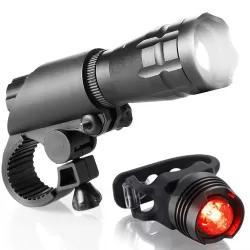 5W Mountain Bike Headlight Charging Zoom Glare Waterproof Flashlight Set Car Headlight and Taillight