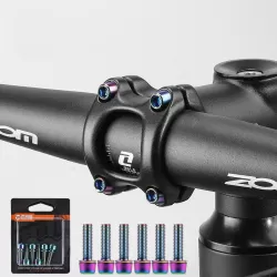 WEST BIKING 6pcs /Pack M5x18mm Titanium-Coated Bike Stem Screws for Mountain Bicycles