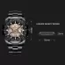 BINBOND S033 Hollowed Mechanical 30m Waterproof Luminous Quartz Watch Black Steel-Black-Rose Gold