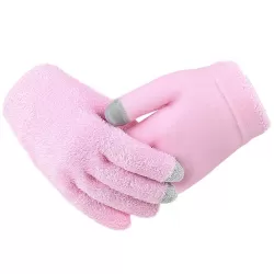 2 PCS Feather Yarn Touch Screen Gloves Outdoor Full Finger Gloves