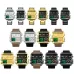 BINBOND B3332 Square Multifunctional Sports Quartz Waterproof Watch Black Leather-Black-Black-Gold