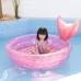 Inflatable Mermaid Shape Pool Home Children Baby Pink Round Swimming Pool Floating Air Cushion