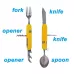 6-in-1 Stainless Steel Travel Camping Folding Cutlery Set
