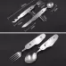 6-in-1 Stainless Steel Travel Camping Folding Cutlery Set
