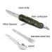 Outdoor Camping Tableware Stainless Steel Folding Knife Fork and Spoon Combination Tableware