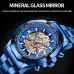 BINBOND S033 Hollowed Mechanical 30m Waterproof Luminous Quartz Watch Black Steel-Black-Rose Gold