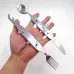 6-in-1 Stainless Steel Travel Camping Folding Cutlery Set