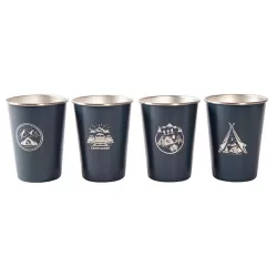 4pcs Outdoor Camping Folding Stainless Steel Water Cup Set