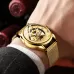 FNGEEN 0020 Men And Women Automatic Mechanical Watch Double-sided Hollow Business Watch All Black Leather Golden Nails
