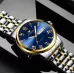 FNGEEN 4002 Men Roman Numeral Dial Sports Watch Student Luminous Quartz Watch Between Gold Blue Surface