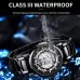 BINBOND B7872 Multifunctional Hollow Luminous Waterproof Quartz Watch White Steel-Black-White