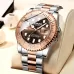 BINBOND B930 Metal Gear Luminous Quartz Watch 30M Waterproof Sports Watch Rose Gold-Rose Gold