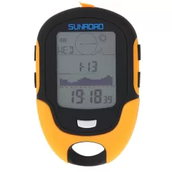 SUNROAD Multifunction LCD Digital Altimeter with Compass and Barometer and Thermometer and Hygrometer and Weather Forecast and LED Torch and Clock