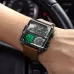 BINBOND B3332 Square Multifunctional Sports Quartz Waterproof Watch Black Leather-Black-Black-Gold