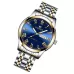 FNGEEN 4002 Men Roman Numeral Dial Sports Watch Student Luminous Quartz Watch Between Gold Blue Surface