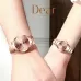 FNGEEN 5808 Women Fashion Steel Strap Quartz Watch Couple Watch Brown Steel Coffee Surface