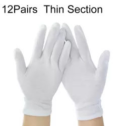12 Pairs Pure Cotton Working Gloves Thin Section