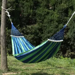 Thick Canvas Hammock Field Rollover Prevention Outdoor Hammock Swing With Stick
