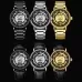 BINBOND B7872 Multifunctional Hollow Luminous Waterproof Quartz Watch White Steel-Black-White