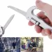 Heavy Duty D Shape Carabiner Clip-On Clamp Key Chain Hook with Dual Knife and LED Torch