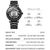 BINBOND B7872 Multifunctional Hollow Luminous Waterproof Quartz Watch White Steel-Black-White