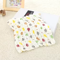 2 PCS Cotton 6-layer Gauze Saliva Towel Seersucker Small Square Scarf