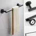 304 Stainless Steel With Grooved Bathroom Pendant Bathroom Shelf  Black Single Rod 40cm