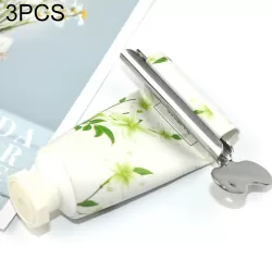 3 PCS Stainless Steel Squeezing Toothpaste Device Hair Key Squeegee Dyeing Tool Semicircular Metal Squeezer Silver