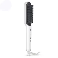 K-SKIN KD380 Hair Straightener Electric Straight Hair Curler Comb Brush PTC Heating Ceramic Straight Hair Brush UK Plug White