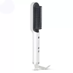 K-SKIN KD380 Hair Straightener Electric Straight Hair Curler Comb Brush PTC Heating Ceramic Straight Hair Brush UK Plug White