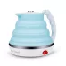 Portable Folding Silicone Intelligent Constant Temperature Travel Camping Electric Kettle Power cord US Plug Blue