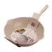 Thick Bottom Maifan Stone Household Small Frying Pan Non Stick Pan Deep Frying Pan 28cm Beige Without Cover