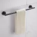 304 Stainless Steel With Grooved Bathroom Pendant Bathroom Shelf  Black Single Rod 40cm