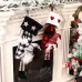 Hanging Feet Faceless Doll Christmas Socks Christmas Decoration Gift Bag Red And Black Grid