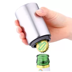 Magnetic Automatic Beer Bottle Cap Opener Stainless Steel Push Down Beer Opener Kitchen Gadgets