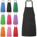 2PCS Kitchen Chef Aprons Cooking Baking Apron With Pockets Blue
