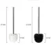2PCS Stainless Steel Handle Toilet Brush Suit Household Hanger Frame Cleaning Brush White